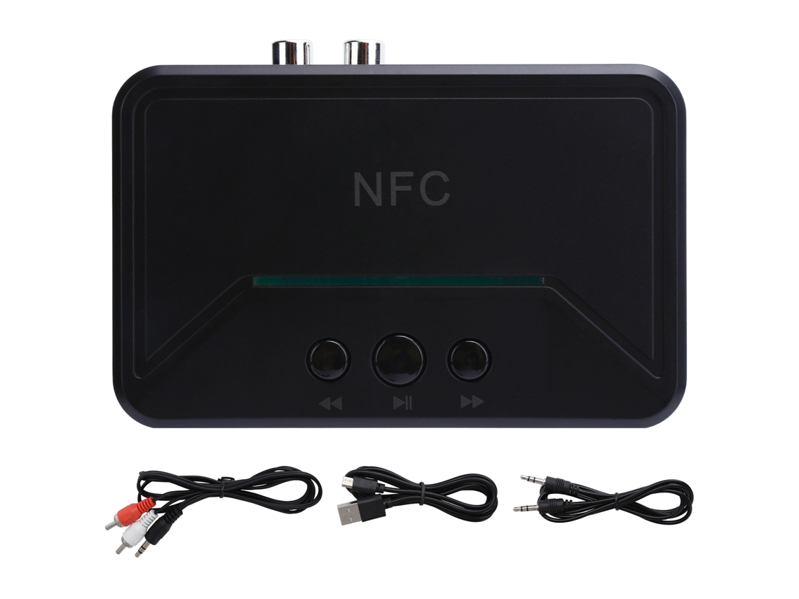 Receptor De Música Bluetooth Portátil Hifi Con Entrada Auxiliar De 3,5 Mm Y Adaptador De Audio Inalámbrico Nfc