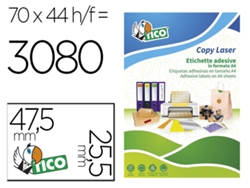 Etiqueta Adhesiva Tico Naranja Fluor Permanente Fsc Laser/Inkjet/Fotocopia 47,5X 25,5 Mm Caja De 3080 Unidades AVERY