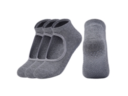 Pack De 3 Calcetines De Yoga Antideslizantes Para Pilates, Barra Y Casa - Gris SUNNY SPACES