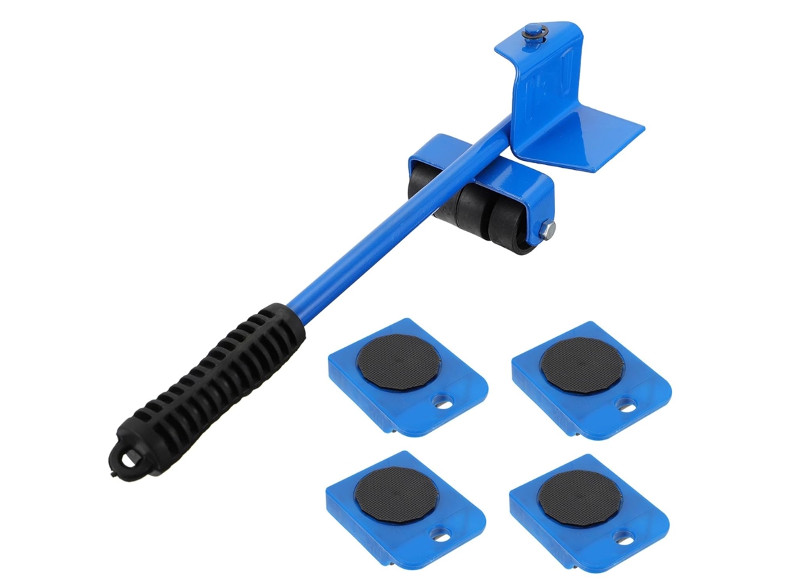 Kit De Herramientas De 5 Piezas Para Mover Muebles Pesados, Color Azul, Con Elevador.