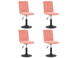 Maison Exclusive - Sillas De Comedor Giratorias 4 Unidades De Terciopelo Rosa