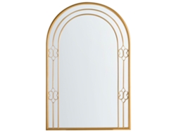 Espejo colgante Beliani Mautre en forma de arco de hierro dorado, 66 x 3 x 98 cm