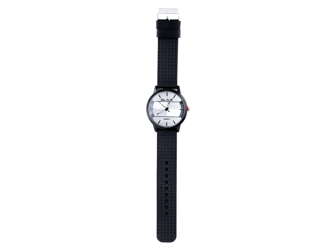 Reloj Analógico De Silicona Con Movimiento De Cuarzo Y Dial Redondo Para Hombre (blanco)