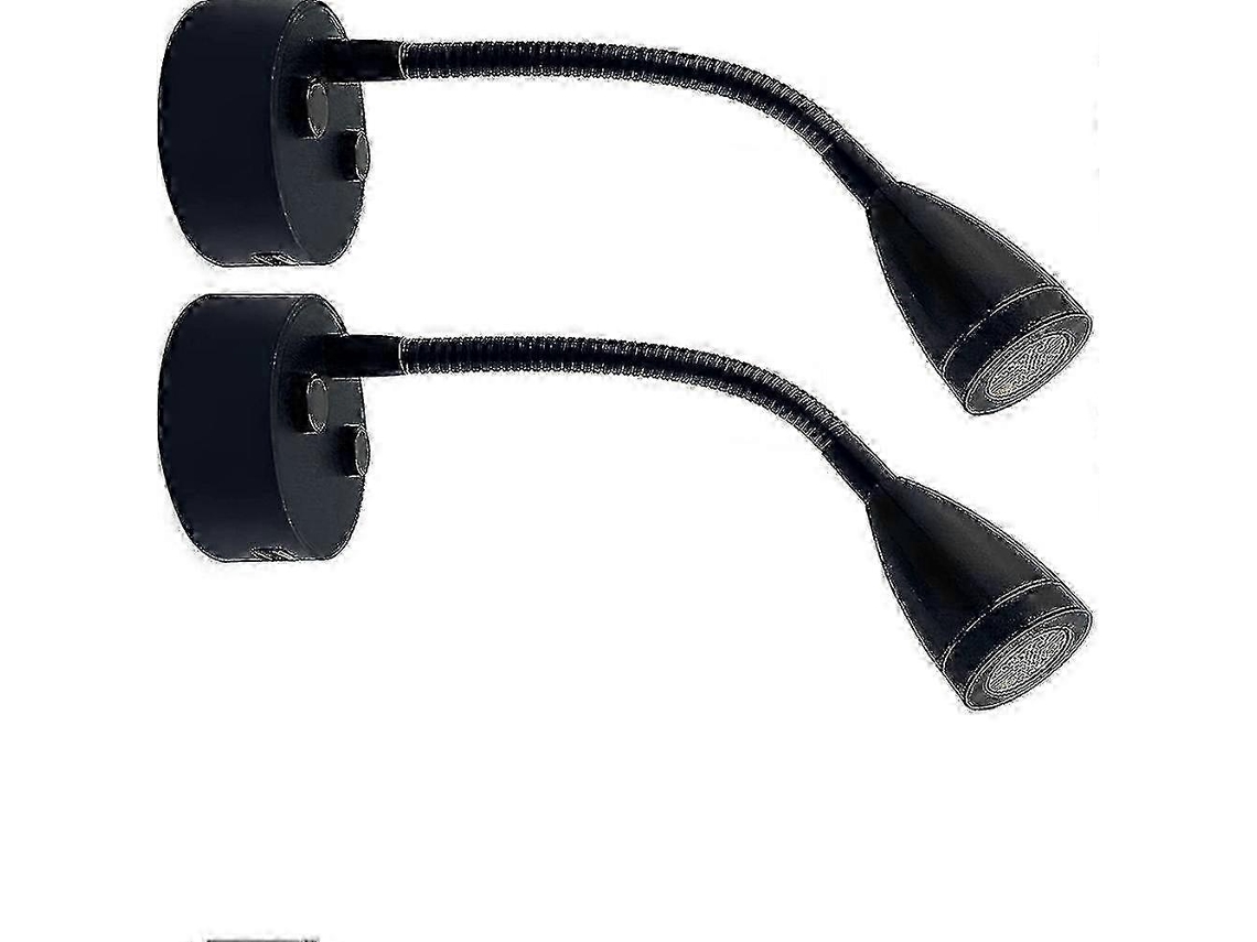 Luz de lectura LED para remolque/autocaravana, regulable 12 V/24 V, 2 unidades, negra, Nostalgia88