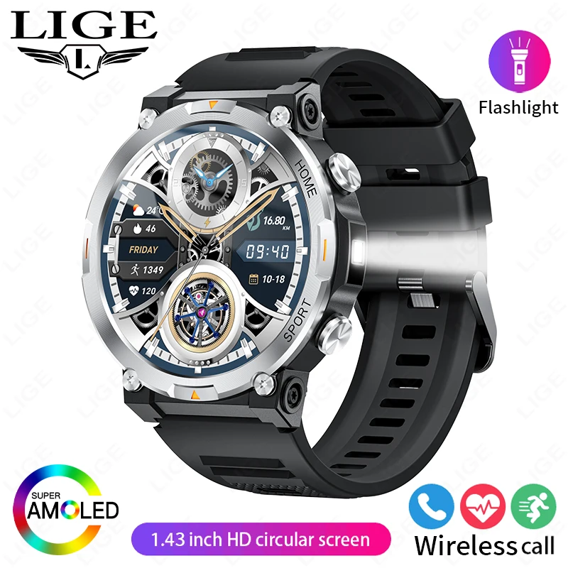 Reloj Inteligente (plateado), Pantalla Amoled De 1,43 Pulgadas, Monitorización De La Salud, Linterna Led, Llamadas Bluetooth.
