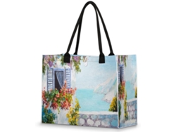 Bolso Grande Tropicallife Para Mujeres Niñas Pintura Al Óleo Estampado Paisaje Marino Bolso Hombro Compras