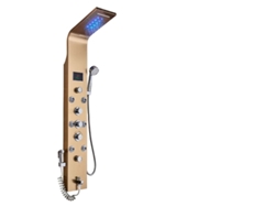 Panel de ducha con función lluvia y cascada, control de 3 manijas, dorado 8009 OEM