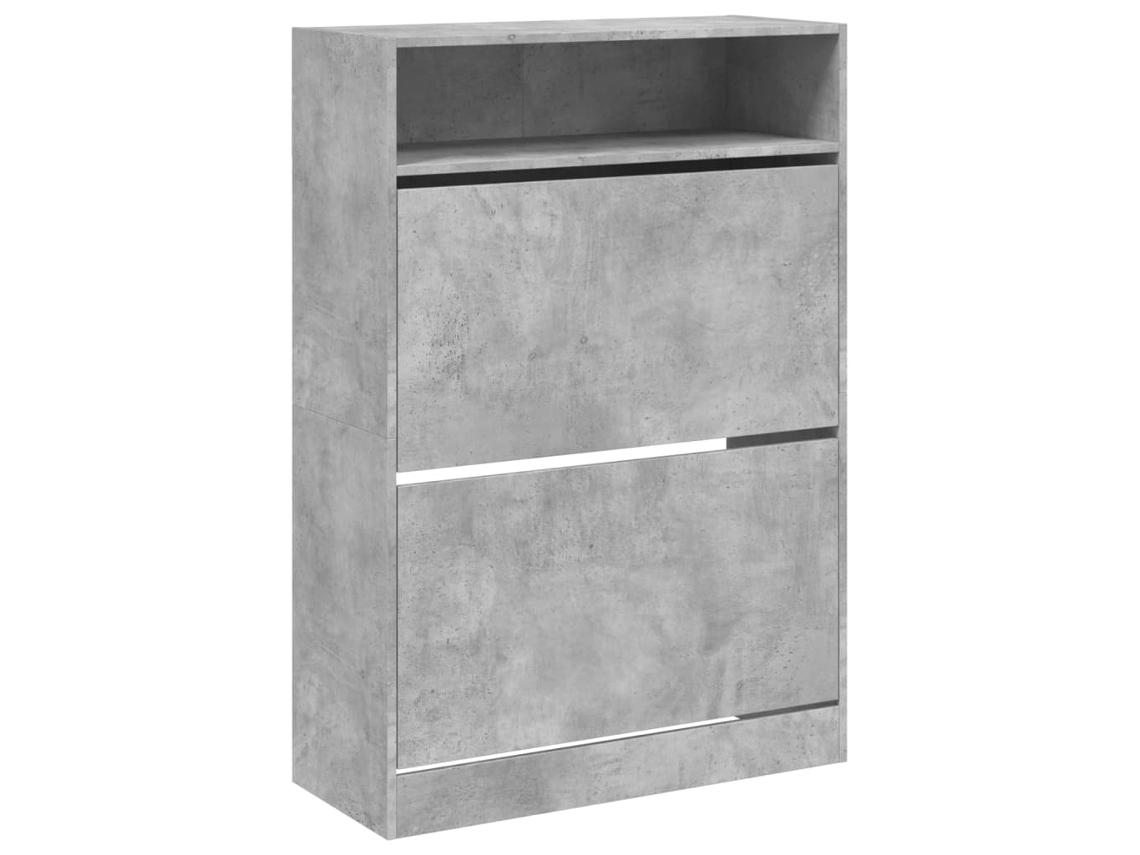 Juego de 2 zapateros con 2 cajones abatibles, gris cemento, MAISON EXCLUSIVE (80x34x116 cm)