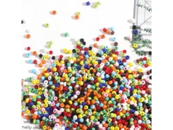 Baok - 1000 piezas de perlas redondas arcoíris de 2 mm para manualidades, collares y regalos.