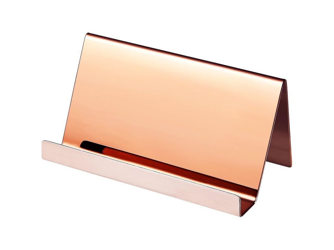 Tarjetero De Acero Inoxidable Para Escritorio, 1 Unidad, Oro Rosa