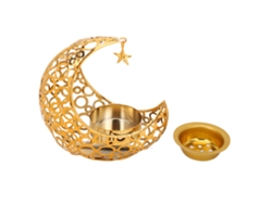 Porta Velas Artístico Lunar Dorado Moderno Romántico Para Velas Aromáticas Reduce Estrés