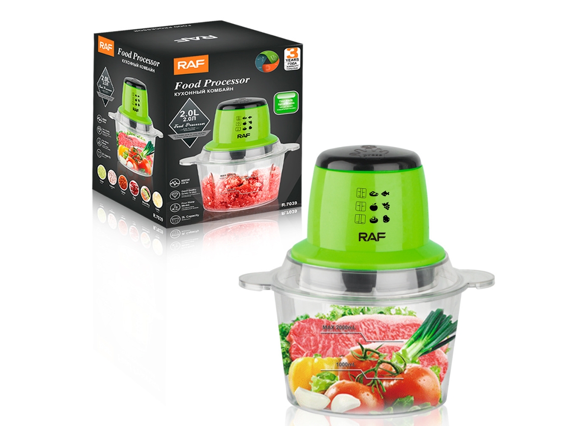Picadora de carne eléctrica doméstica de estándar europeo, picadora de verduras de vidrio para cocina, procesador de alimentos, 2 l Mdug