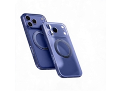 Capa para iPhone 17 Pro Max em silicone sólido com suporte MagSafe E 360° Digitallab (azul)