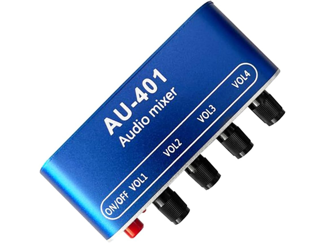 Mezclador De Audio Estéreo Au-401 De 5v-12v Cc Con 4 Entradas Y 1 Salida, Control Individual, Mesa De Mezclas.