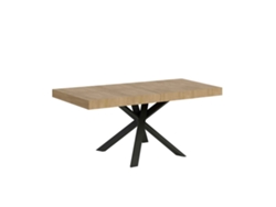 Mesa extensible 90x90/194 cm Clerk Premium tapa Roble Natural patas Antracita ITAMOBY