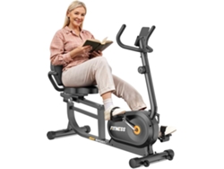 Bicicleta estática horizontal Racingreat X1 (Volumen de inercia: 3 kg - Soporta hasta 180 kg - Asiento ajustable - 47x118x108 cm - Negra - Acero)
