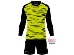 Conjunto de portero Givova Amarillo Fluo Negro Talla M