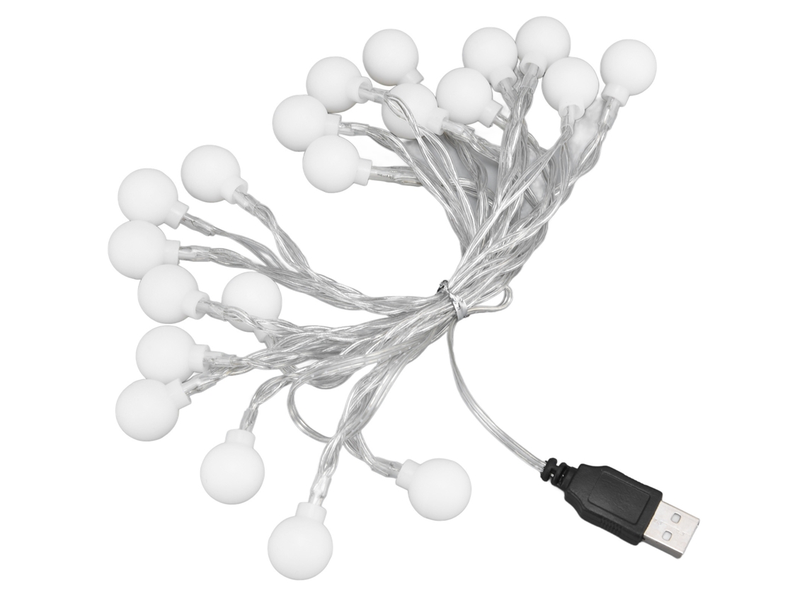 Rebe-luces De Cadena Led 3 M 20 Bombillas Globos Impermeables Interior Exterior Decoración Fiesta Cumpleaños Usb