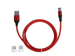 Cable De Carga Rápida Magnética Líquida 3 En 1 Para Puertos Ios/type C/micro Usb Rojo