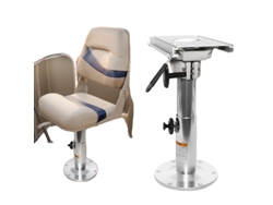 Pedestal para asiento de barco, aluminio, ajuste de altura de 33 a 48 cm, mecanismo de bloqueo, base deslizante OEM