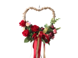 Corona De Rosas Artificiales Con Corazón De Seda Para El Día De San Valentín, Decoración De Puertas Y Paredes.