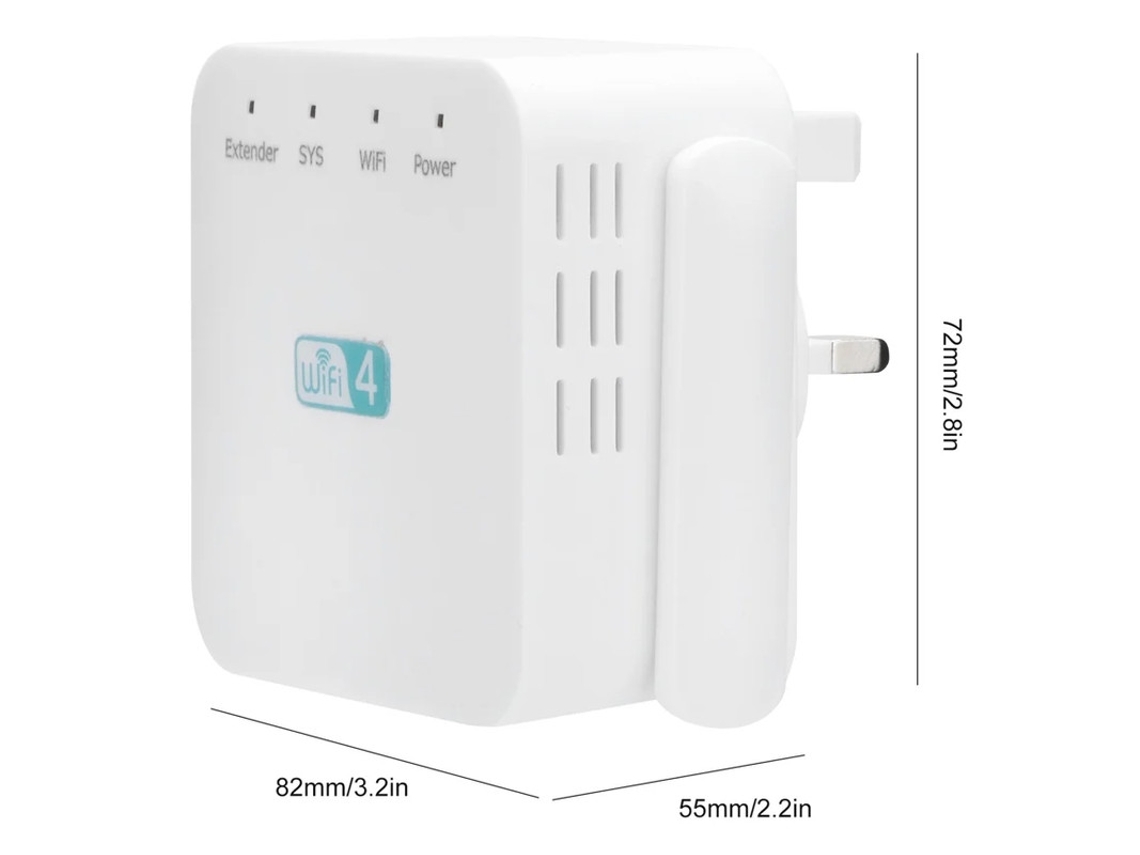 Repetidor de 300 m con amplificador de señal de antena dual, extensor de alcance, blanco, 100-240 V, Yizhood (blanco)