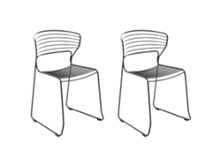 Sillas de exterior apilables Beliani Pistoia en acero negro 54x51x80