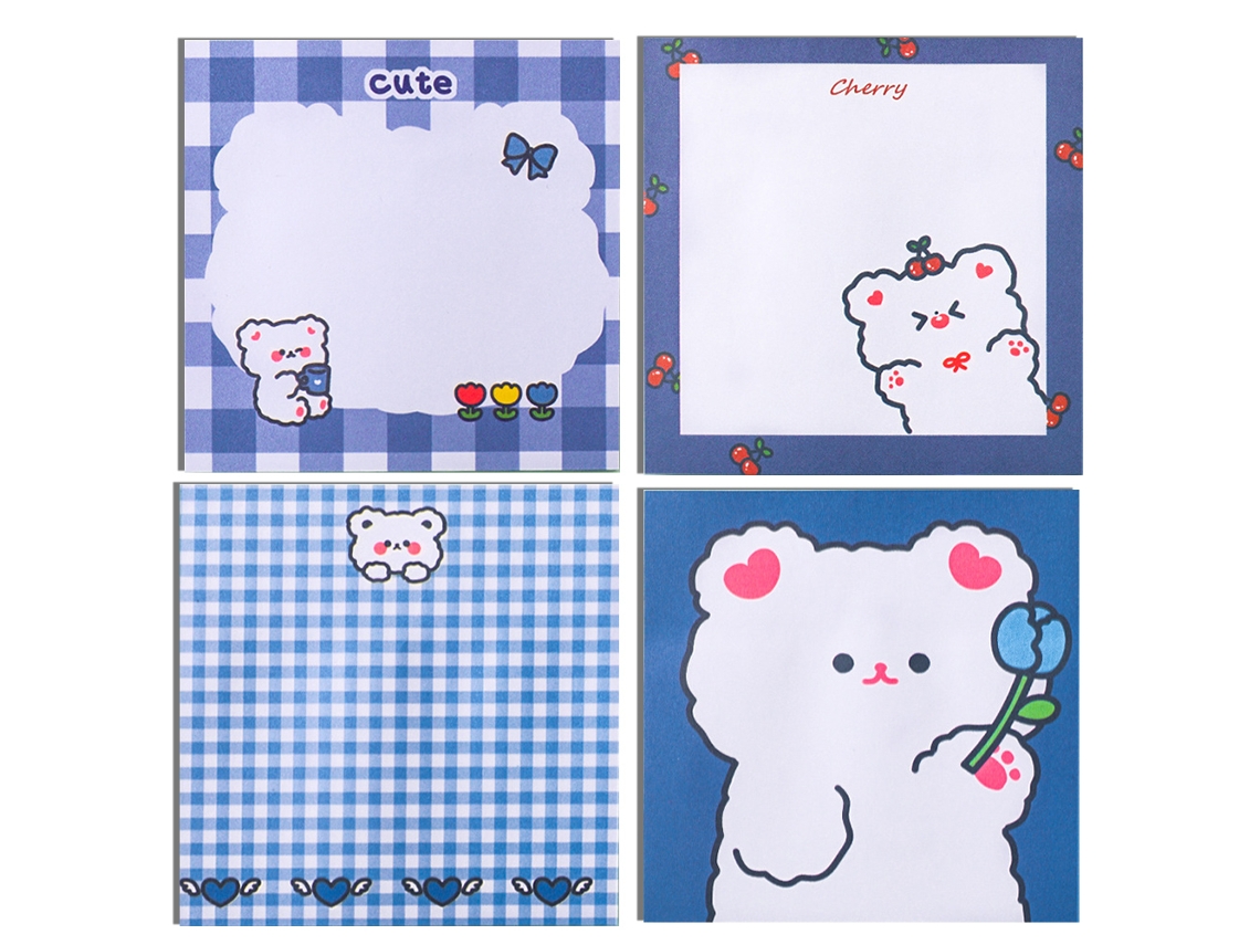 4 Lindos Cuadernos - Oso y Niña, Mensajes para Estudiantes NEVEANCE