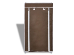Zapatero de tela | Zapatero con funda, 58 x 28 x 106 cm, marrón Wsd570381 Adorable Home