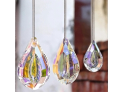 Tú. 2 colgantes de cristal con forma de prisma arcoíris para decoración de ventanas, jardines y hogar, con cadena (76 mm).