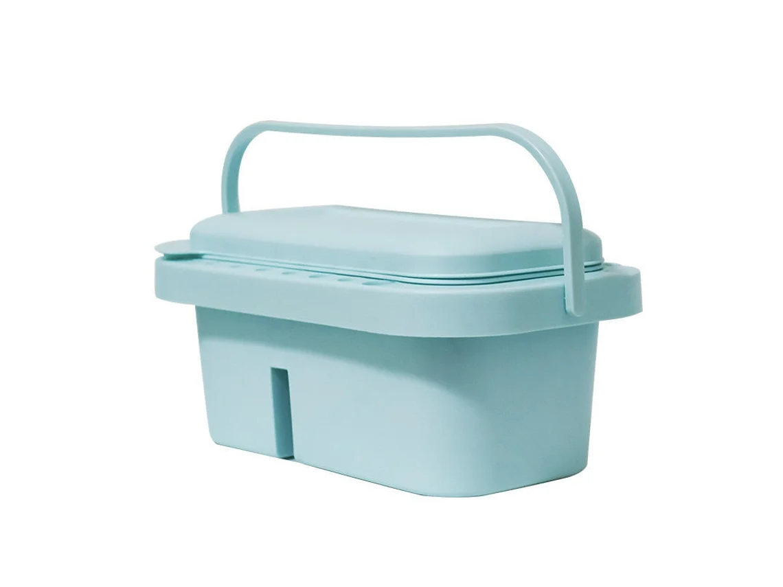Portapinceles CHRUI 3 en 1 con soporte para paleta y mango (azul claro)