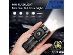 Mini Linterna Portátil, De Alta Potencia Lumínica, Ligera E Ideal Para Iluminar Carreteras Por La Noche, Acampar Y En El Dormitorio.
