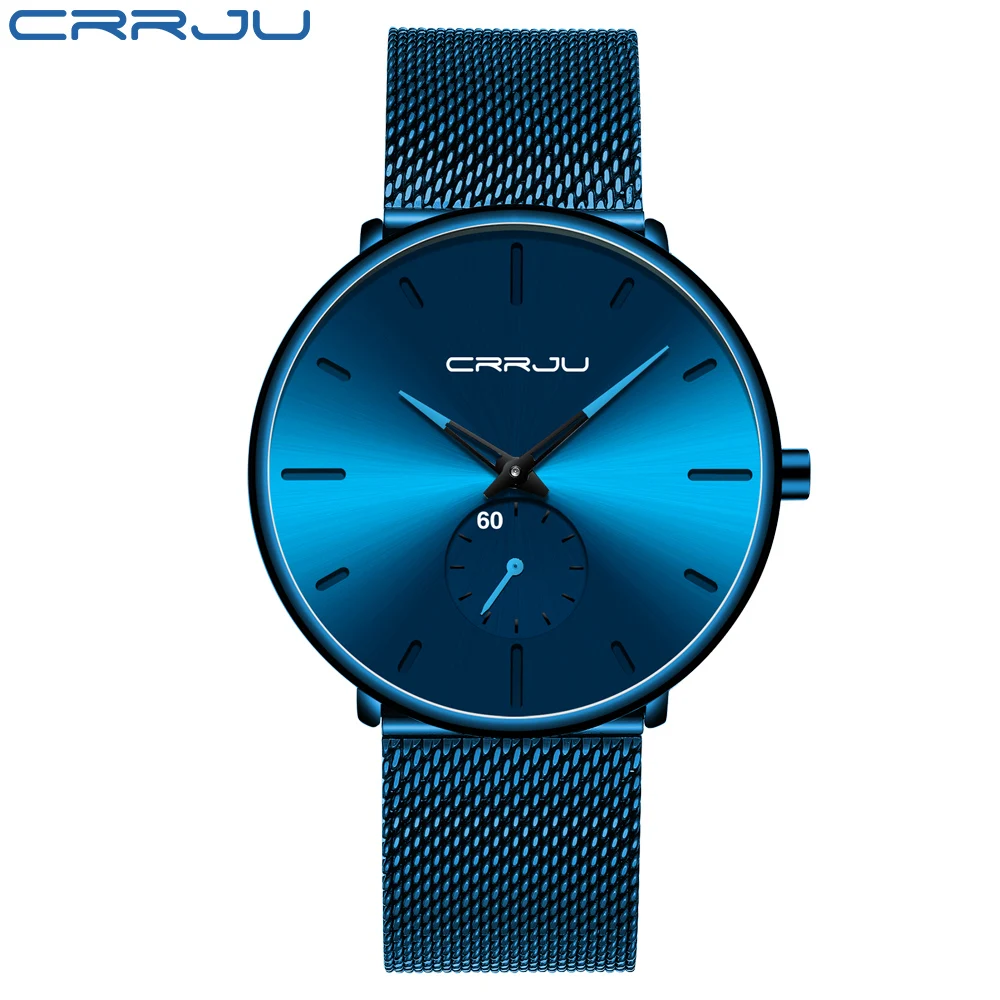 Reloj de Hombre (azul), Elegante y Sencillo, Ultrafino, en Acero Inoxidable.