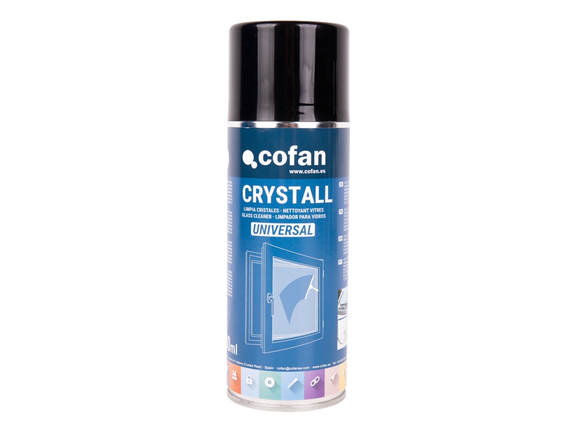 Cofan Limpiacristales En Spray 400 Ml, Limpieza Sin Marcas Para Vidrios, Espejos Y Cristales, Acción Desengrasante