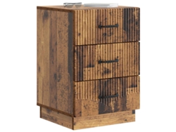 Maison Exclusive - Armario De Noche Con Cajón Madera Envejecida 43 X 41 X 63,5 Cm