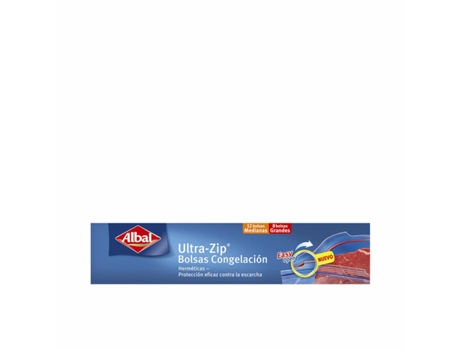 Set de Bolsas Reutilizables Herméticas Albal Ultra-Zip Congelador 20 Unidades