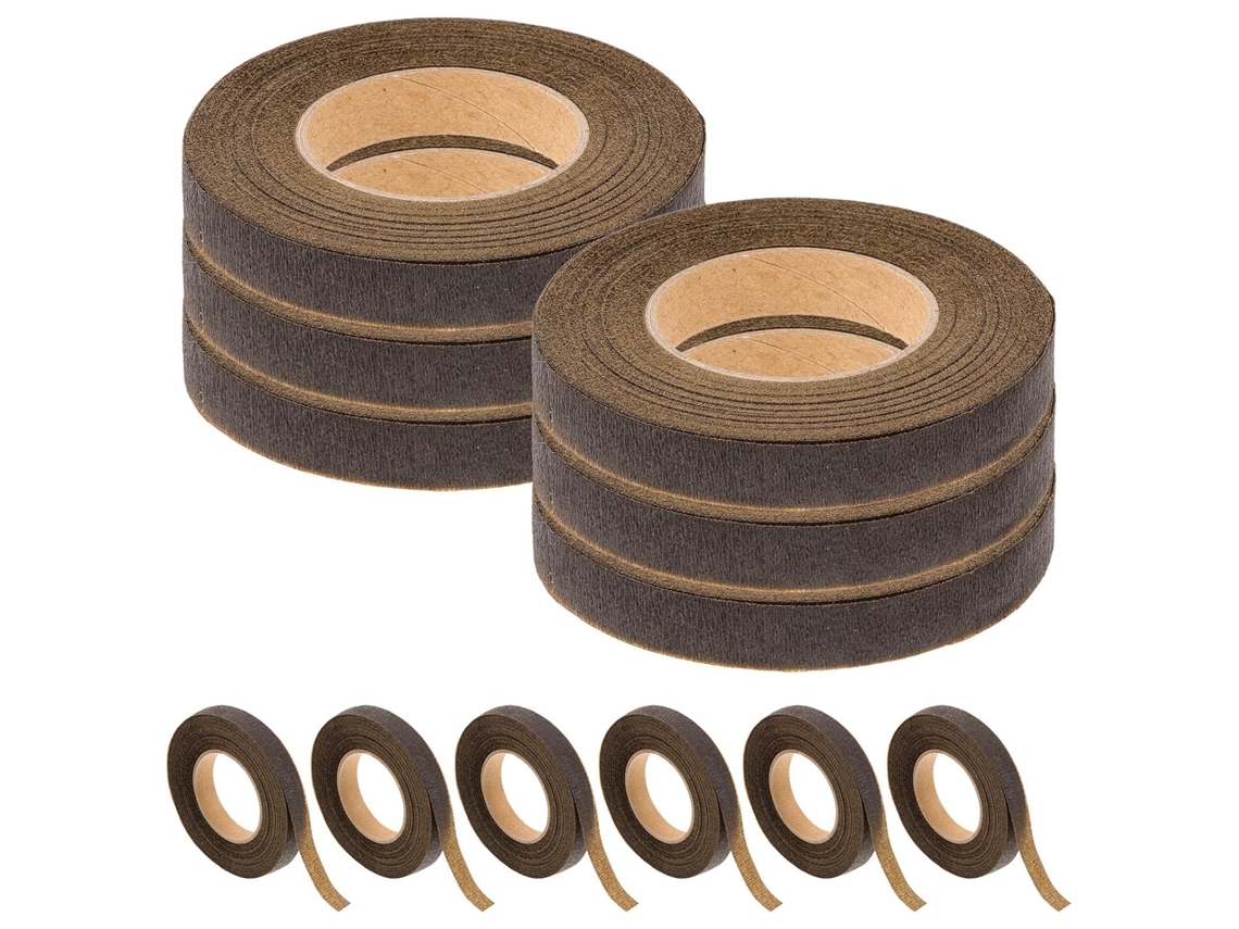 Marrón 12 Embalaje, Manualidades. Papel Cinta Adhesiva Flexible Y Fácil De Usar En Crepé Oscuro