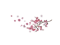 Pegatinas removibles de flores de durazno para la decoración de paredes en la sala de estar, el dormitorio y el baño.