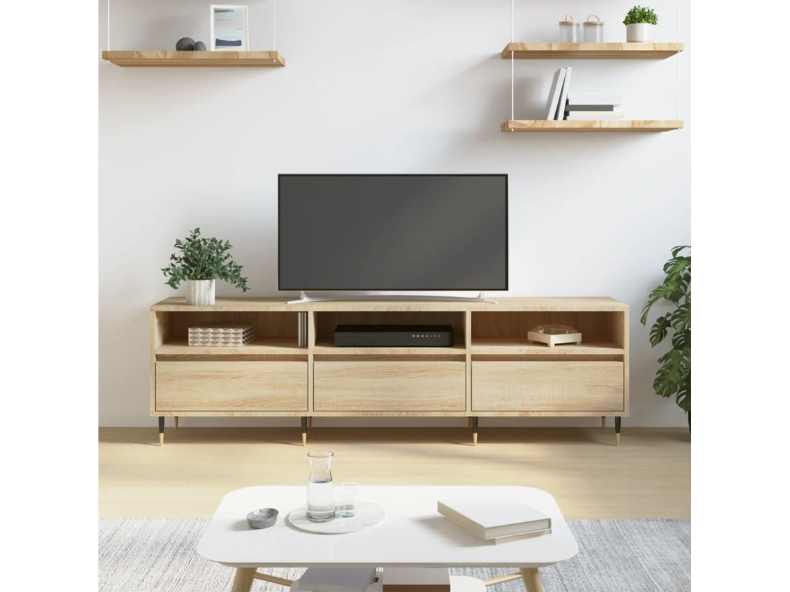 Mueble para TV | Armario para TV | Armario para TV 150x30x44,5 cm Fabricado en madera de roble, Sonoma