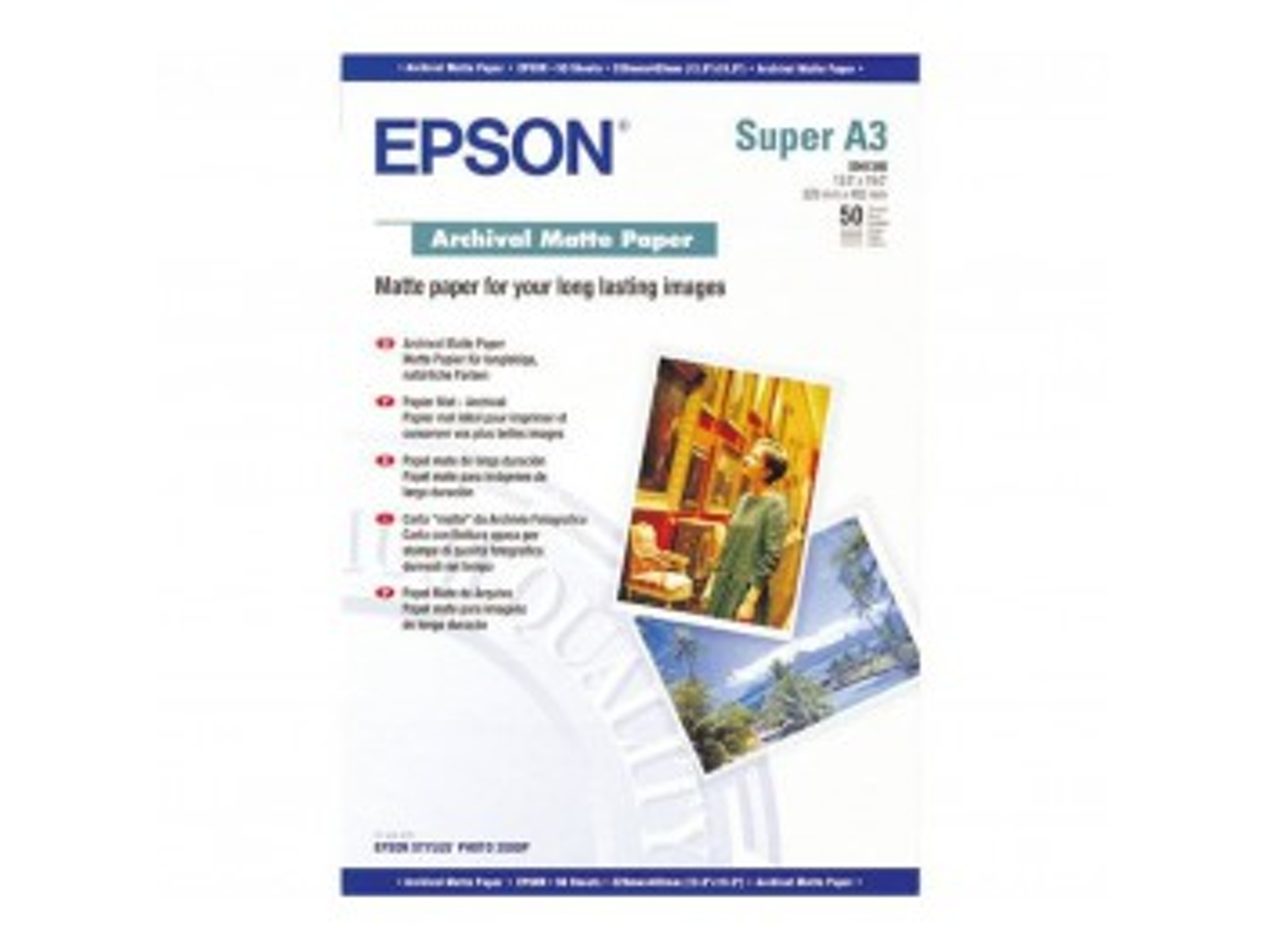 Papel EPSON A3+,189G/M2,50 H