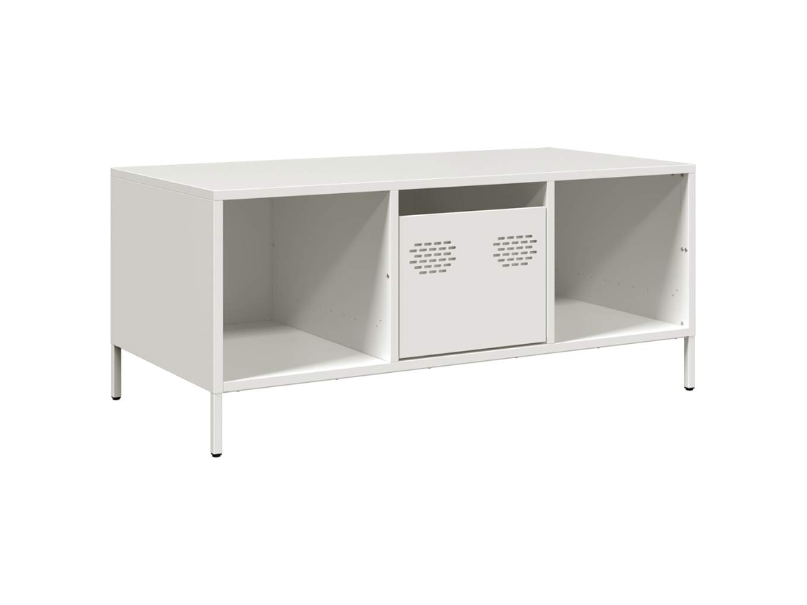 Mesa de centro de acero laminado en frío blanca MAISON EXCLUSIVE (101,5x50x43,5 cm)