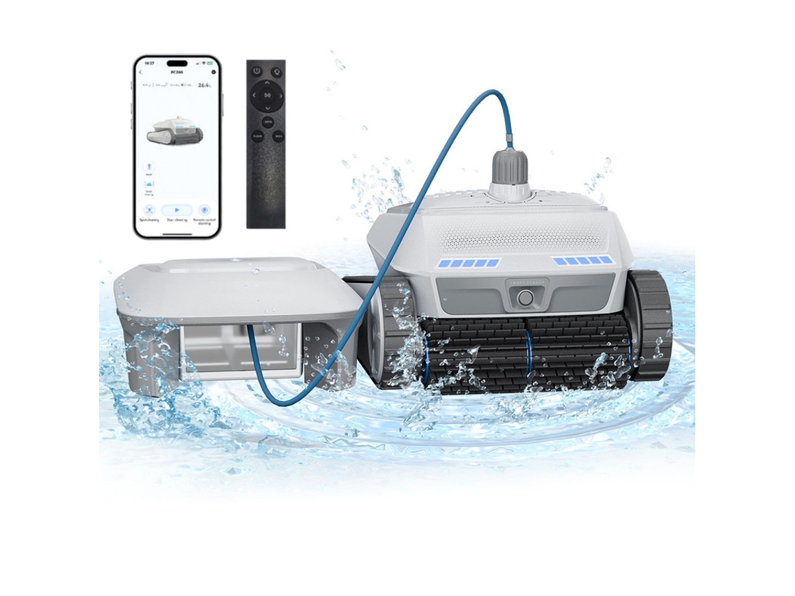 Robot Limpiafondos De Piscina Sin Cables Airrobo Pc200-limpieza De Suelo Paredes Y Línea De Agua 4 Motores, Batería 10400mah Control Por App