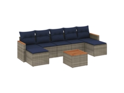 Maison Exclusive - Conjunto De Sofá De Jardín De 8 Piezas Con Cojines, Poliratán Gris