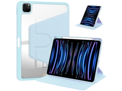 Capa Para Apple Ipad Pro 12.9 2022/2021/2020/2018 Com Ranhura Para Caneta Azul Celeste