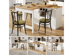Mesa Bar Extensible 120-180cm Giratoria 360° Blanco