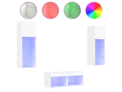 Maison Exclusive - Muebles De Tv De Pared Con Luces Led 4 Piezas Blanco