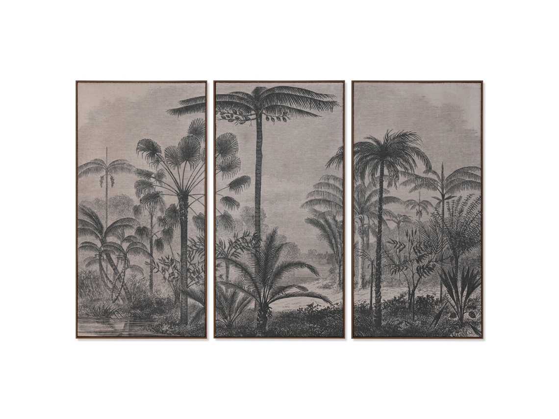 Set 3 Cuadro Yute Ps Palmeras 180x4x120cm