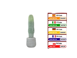 Planta artificial, cactus decorativo, decoración de suelo para interiores, verde militar, 20x20x66 cm