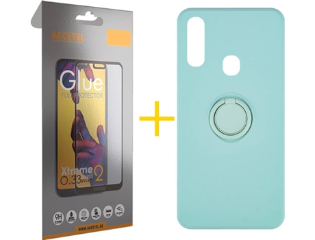 Carcasa + Protector de Pantalla para Samsung Galaxy A20e ACCETEL Verde Agua