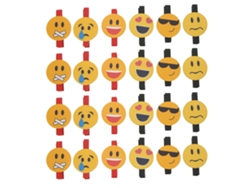 24 Pinzas De Madera Con Dibujos Animados Y Caras Sonrientes, Ecológicas, Para Colgar Fotos Y Decoraciones.